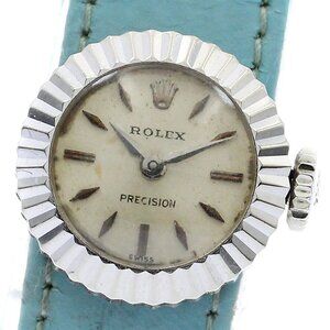 ROLEX Precision 8788 K18WG Cal.282 Silver Dial Hand Winding Ladies Watch_883846